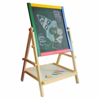 Tabla multifunctionala cu doua fete, pentru copii, lemn, 64 x 38 cm, Vivo 16823